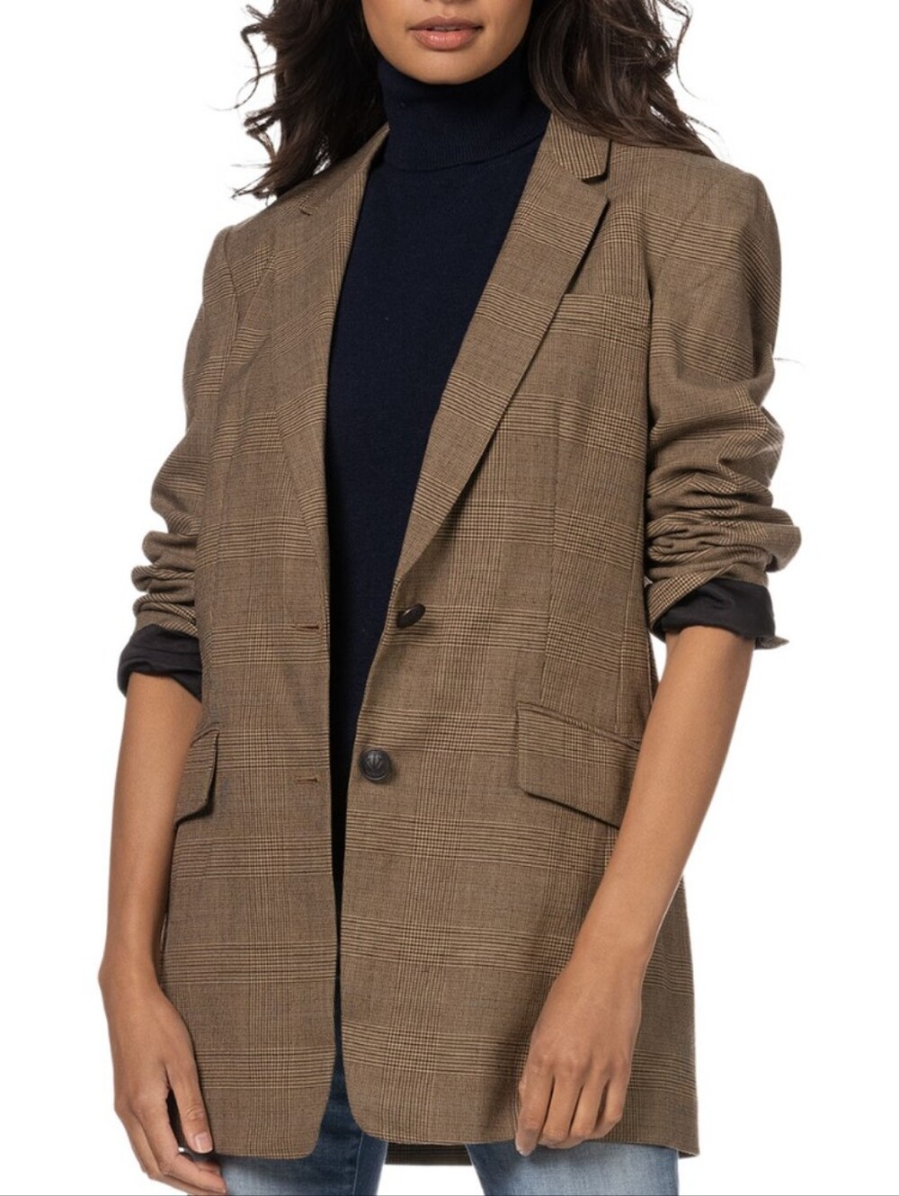 Rag & Bone Charles Wool Plaid Blazer in Beige Plaid